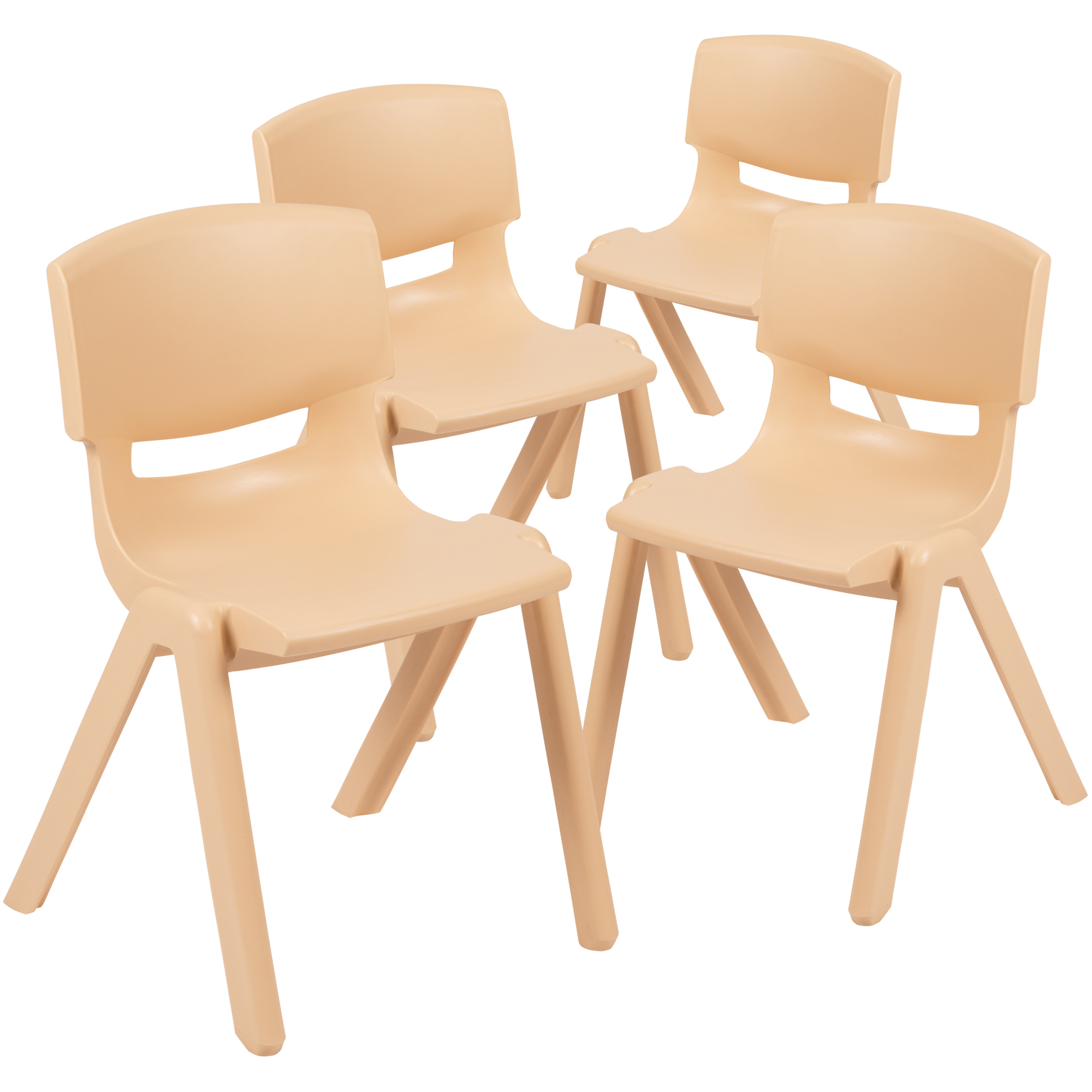Flash Furniture, 4 Pk NAT Plastic Stack School Chair-13.25in.H Seat, Included (qty.) 4 Model# 4YUYCX4004NAT